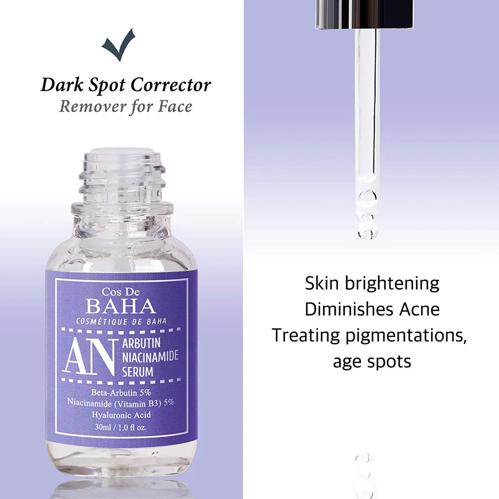 Cos de Baha AN.             Arbutin 5% Serum for Face with Niacinamide 5% - Treating Pigmentations, Melasma, Dark Spot Corrector(30ml)