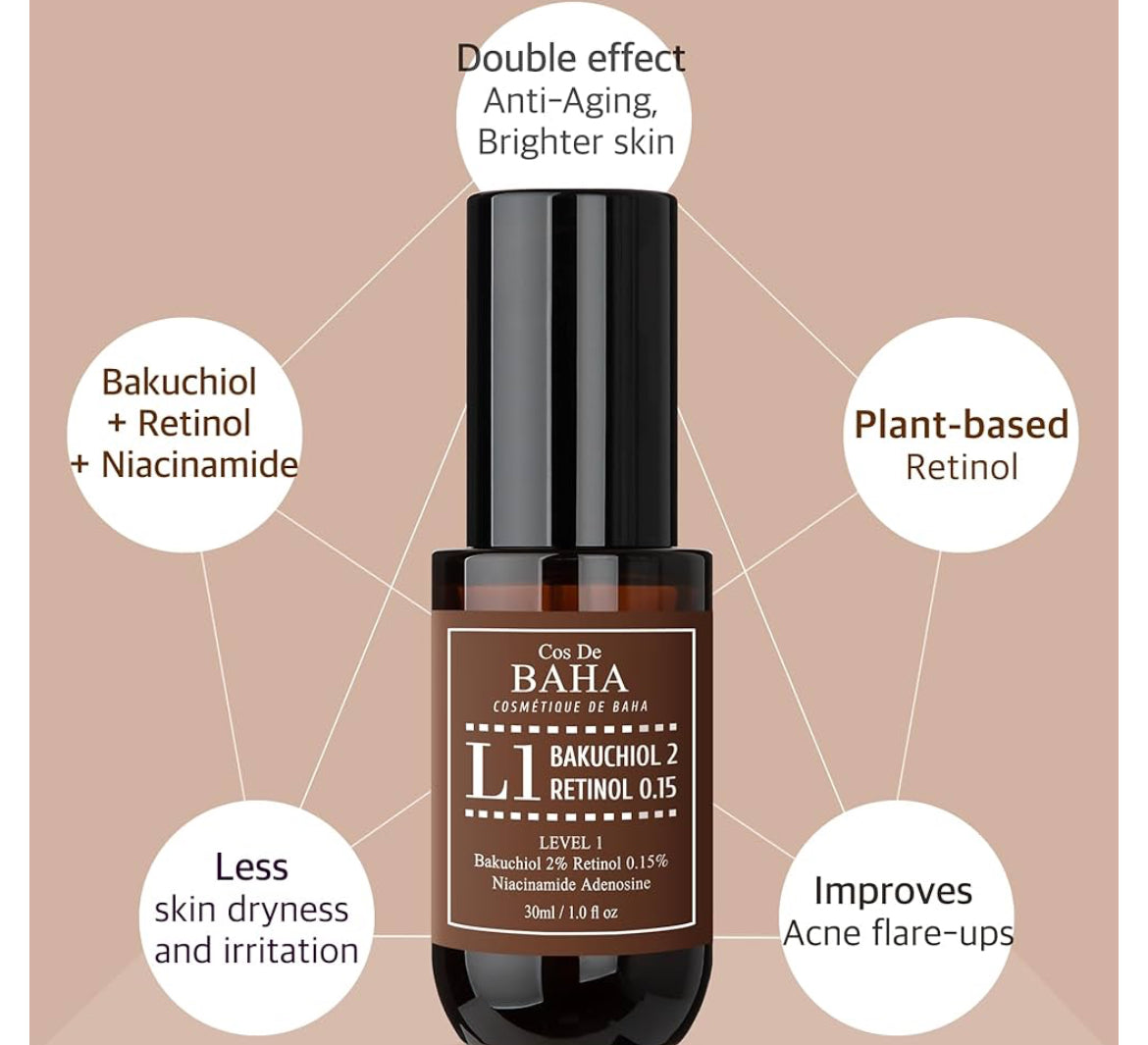 COS DE BAHA L1 Bakuchiol & Retinol Serum (L1) 30ml