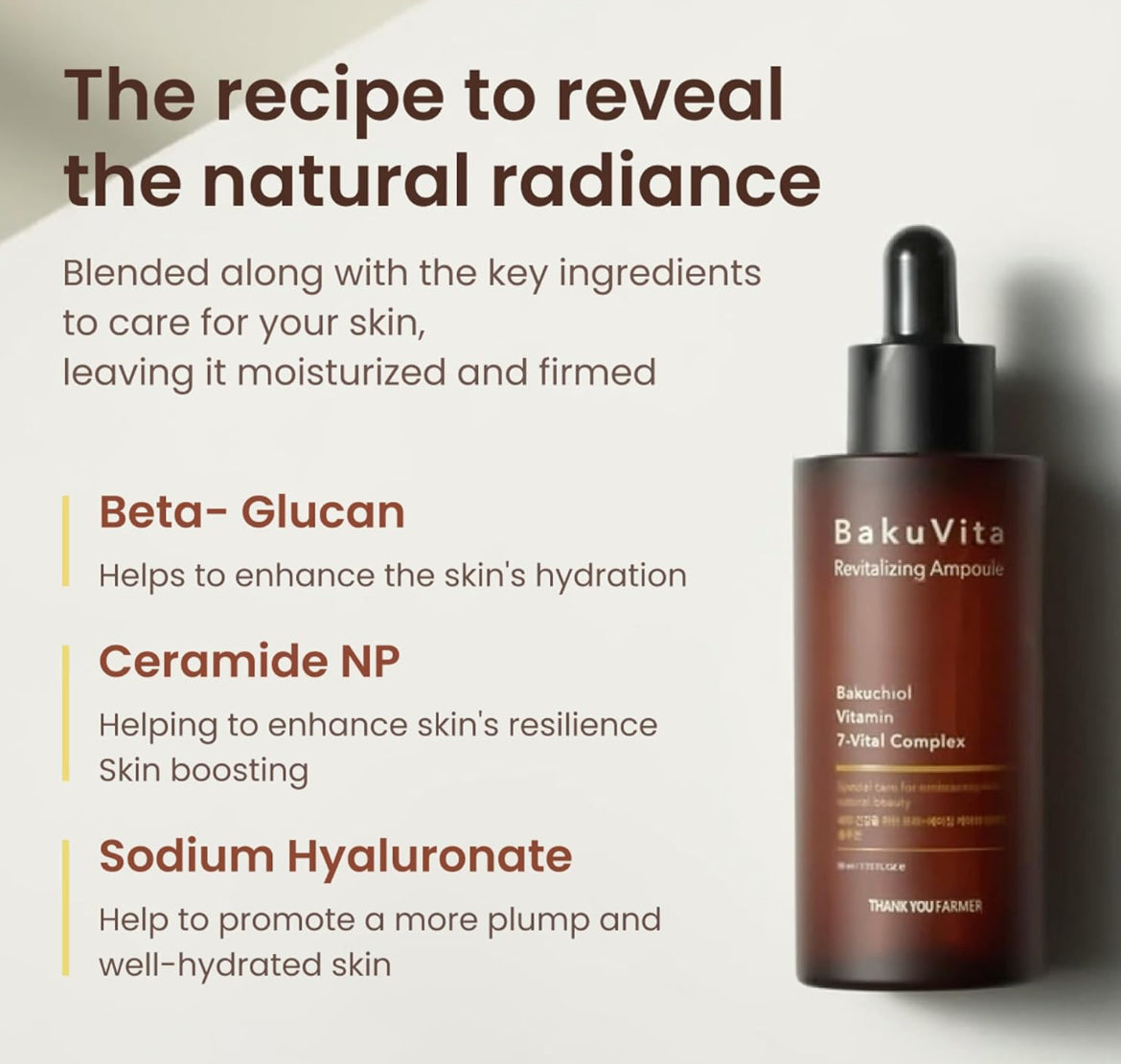 THANKYOU FARMER BakuVita Revitalizing Ampoule - Bakuchiol Retinol Alternative, Vitamin C + E