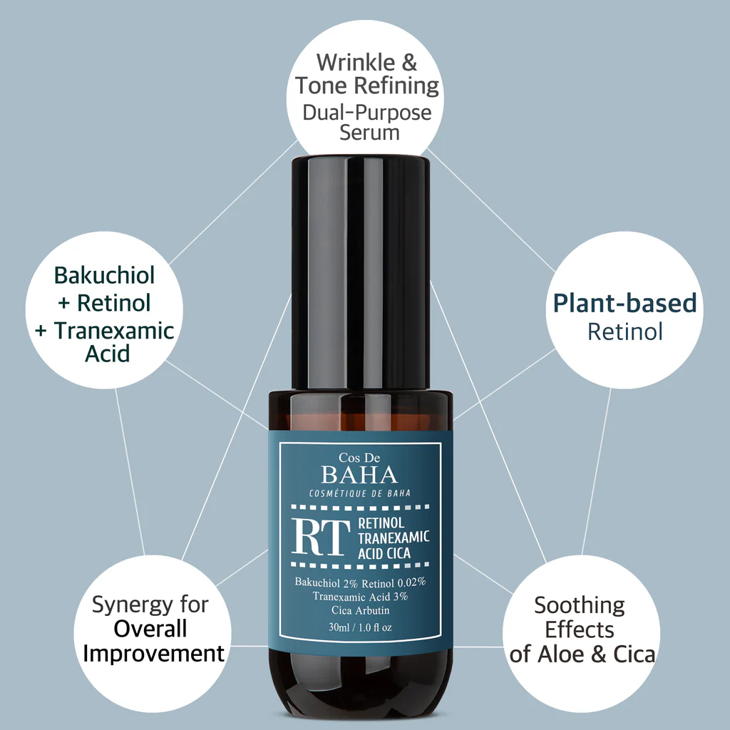 Cos de Baha RT.                Retinol & Tranexamic Acid Radiance Boost Facial Serum